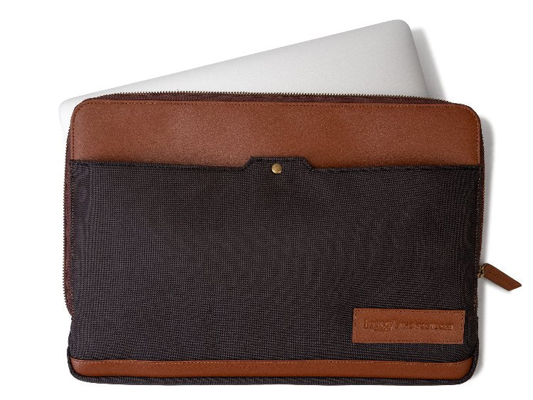 SOLACE- NAPPA LEATHER & CANVAS LAPTOP SLEEVE - Legacy Collective